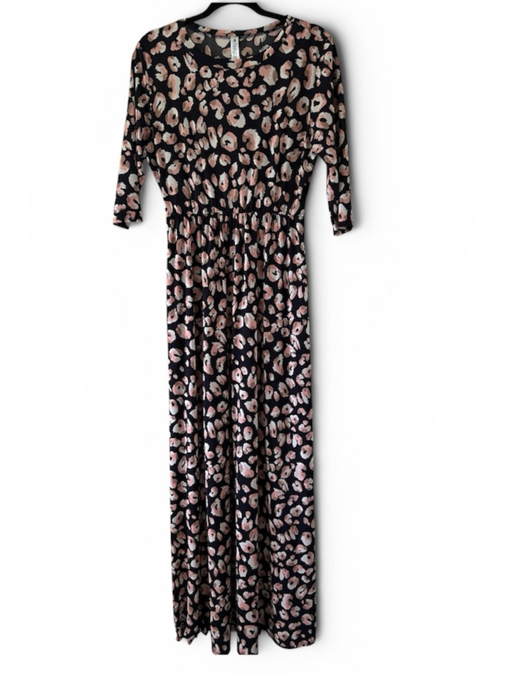 Kids Long Sleeve Pink Leopard Print Maxi Dress - Unbranded